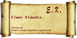 Elmer Klaudia névjegykártya